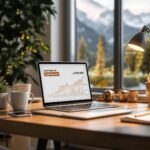 a laptop on a table showing results of a successful lead generation campaign by Alpine shift digital - Asd